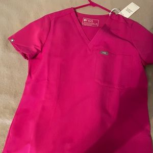 FIGS Raspberry Sorbet Scrub Top